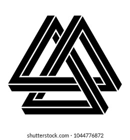 Valknut impossible triangles, optical illusion