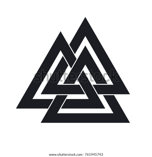 バルクナット 三角形を組み合わせる ベクターイラスト フラットアイコン ロゴ タトゥー アミュレット 秘伝 オカルト 神聖な幾何学 北欧神話 のベクター画像素材 ロイヤリティフリー