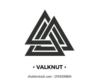 Valknut is a nordic symbol, an interweaving of three worlds. Sign of the god Odin. Norse culture. Viking symbol. Valknut isolated on white background. Vector illustration