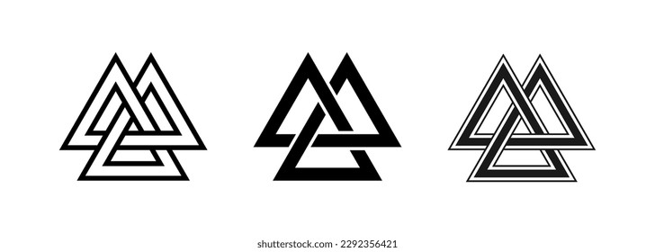 Valknut Symbol 3 Interlocking Triangles Vector sign illustration