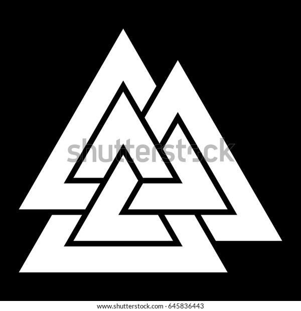 Valknut Symbol Black White Three Interlocked Stock Vector (Royalty Free ...