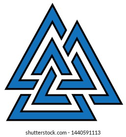 Valknut symbol logo blue colored