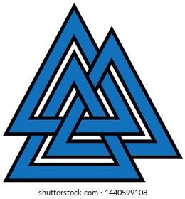 Valknut symbol logo blue colored