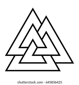 Valknut Symbol Three Interlocked Triangles Logo Stock Vector (Royalty Free)  645836425 | Shutterstock