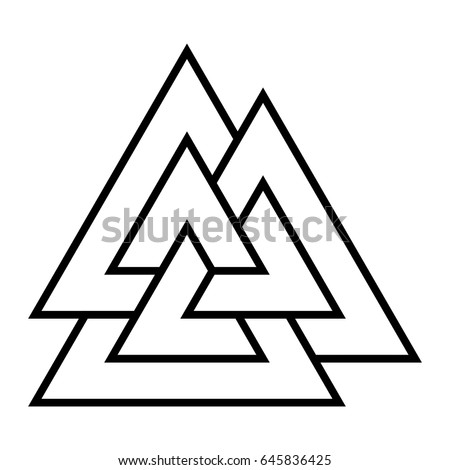 Valknut Symbol Three Interlocked Triangles Logo Stock Vector (Royalty