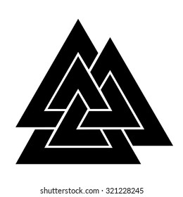 Valknut symbol . Vector illustration