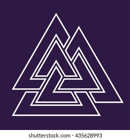 Valknut symbol . Vector illustration