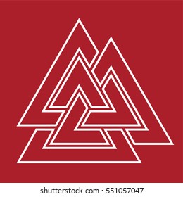 Valknut symbol . Vector illustration