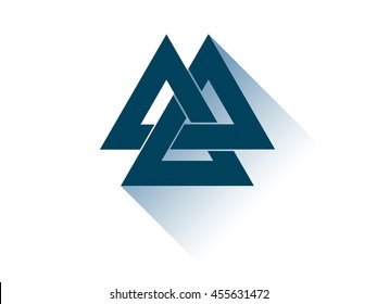 Valknut is a symbol of the world's end of the tree Yggdrasil. Sign of the god Odin. It refers to the Norse culture.
