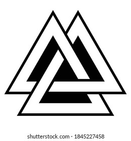 Valknut Triangles viking age symbol Scandinavian mythology