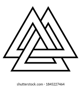 Valknut Triangles viking age symbol Scandinavian mythology