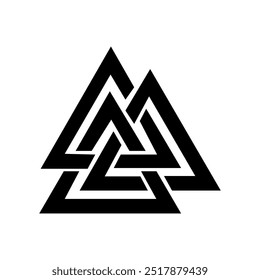 Valknut, el símbolo vikingo de Odín, nórdico, nórdico, escandinavo, diseño de Vector