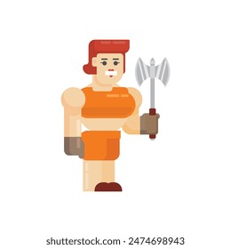 Valkyrie, Geometric flat design character illustration.