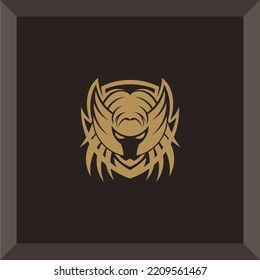 valkyrie head simple logo for symbol or icon