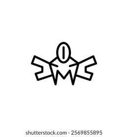 valkyrie icon Black and white outline vector