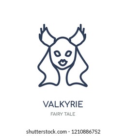 Valkyrie icon. Valkyrie linear symbol design from Fairy tale collection. Simple outline element vector illustration on white background.