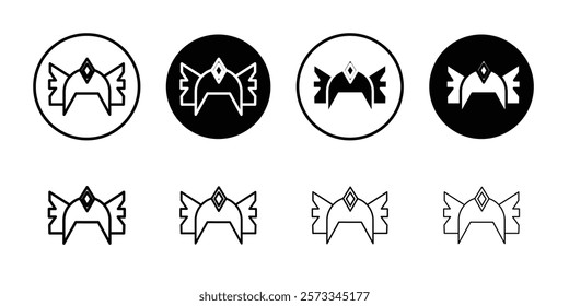 valkyrie icon vector line logo mark or symbol set collection outline style