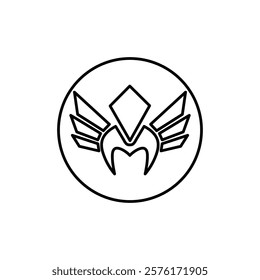 valkyrie icon vector outline logo sign