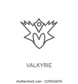 Valkyrie linear icon. Modern outline Valkyrie logo concept on white background from Fairy Tale collection. Suitable for use on web apps, mobile apps and print media.