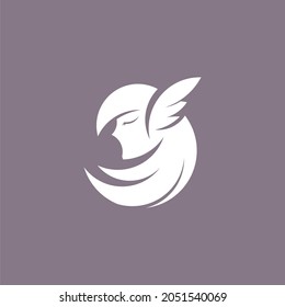 valkyrie logo, woman and wings logo, angel logo . vector illustration for logo or icon