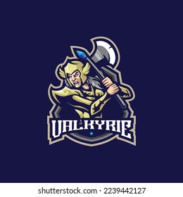 Valkyrie mascot logo design vector with modern illustration concept style for badge, emblem and t shirt printing. Valkyrie illustration for sport and esport team.