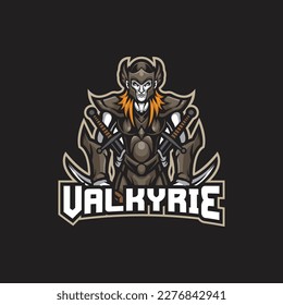 Valkyrie mascot logo design vector with modern illustration concept style for badge, emblem and t shirt printing. Valkyrie illustration for sport team.