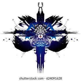 the Valkyrie at the starry sky, through which flies a flock of birds