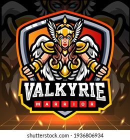 Valkyrie warrior mascot. esport logo design. svg
