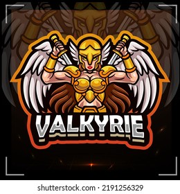 Valkyrie warrior mascot. esport logo design svg