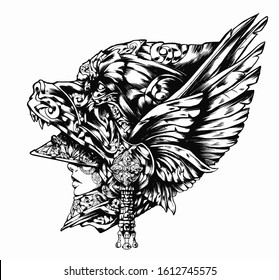 Valkyrie wearing a bear helmet