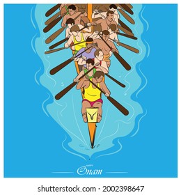 Vallam Kali Kerala Colour Vector Illustration