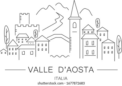 valle d'aosta italy skyline silhouette