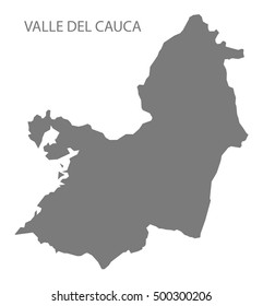 Valle Del Cauca Colombia Map In Grey