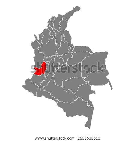 Valle del Cauca of Colombia map shape, travel web flat concept icon vector illustration .