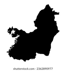 Valle del Cauca department map, administrative division of Colombia.