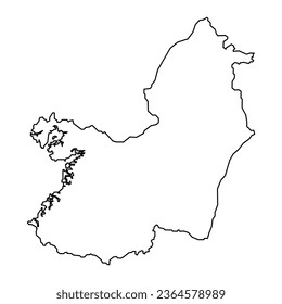 Valle del Cauca department map, administrative division of Colombia.