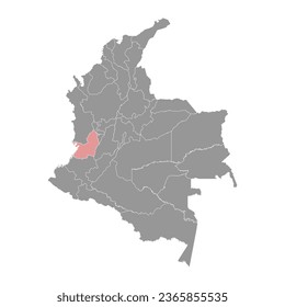 Valle del Cauca department map, administrative division of Colombia.