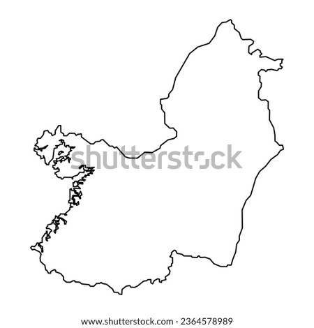 Valle del Cauca department map, administrative division of Colombia.