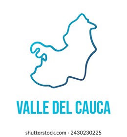 Valle del Cauca or Cauca Valley department in Colombia simplified map