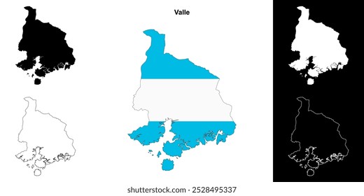 Conjunto de mapas de Valle department outline