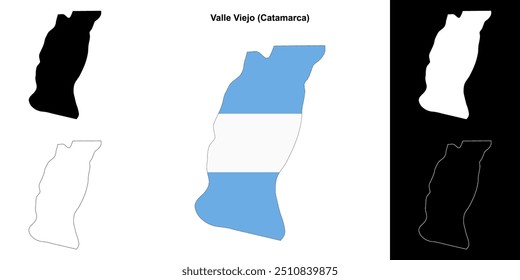 Conjunto de mapas de contorno del departamento de Valle Viejo (Catamarca)