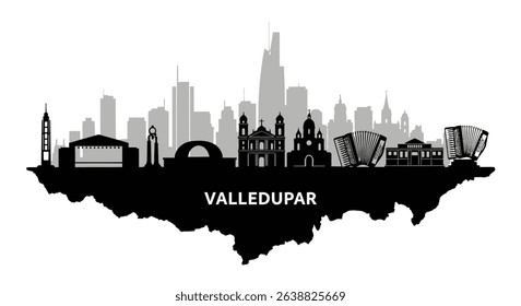 Valledupar Skyline Colombia city vector.