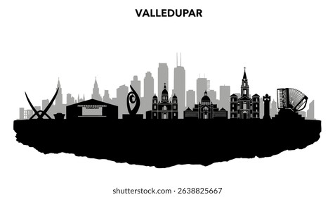 Valledupar Skyline Colombia Cityscape Silhouette.