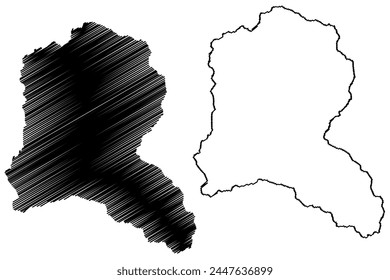 Bezirk Vallemaggia (Schweiz, Schweizerische Eidgenossenschaft, Republik und Kanton Tessin, Tessin) Vektorillustration, Skizze anzeichnen Bezirk Vallemaggia Karte
