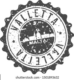 Valletta Malta City Skyline. Silhouette City. Design Vector. Famous Monuments.