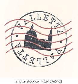 Valletta Malta Stamp Postal. Silhouette Seal. Passport Round Design. Vector Icon. Design Retro Travel. National Symbol.