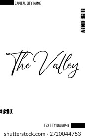 O Vale - Capital Cidade Nome Cursivo Caligrafia Decorativa Texto Design Vetor Elemento