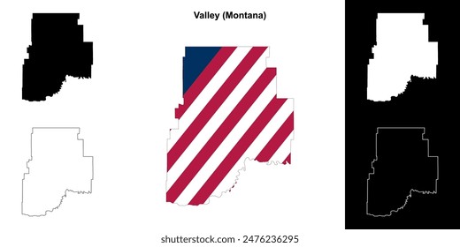 Valley County (Montana) outline map set