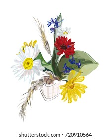 Valley flowers vector on white background.