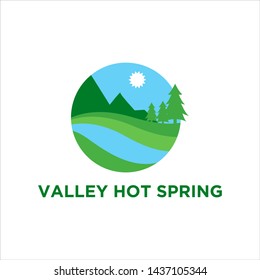 valley hot spring logo stock design